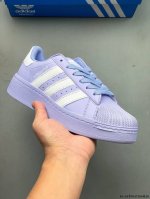 公司级！阿迪达斯Adidas Superstar Xlg 贝壳头厚底增高百搭休闲运动板鞋 原楦原纸版数据开发 采用头层皮革材质打造 正确鞋垫 正确底模及扇贝头盖