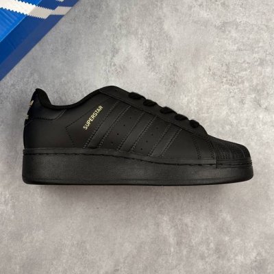 本地 核心私 阿迪达斯 三叶草Adidas Originals Superstar Xlg 贝壳头系列低帮厚底松糕经典百搭休闲运动板鞋 采用头层皮革饰片组合粒面