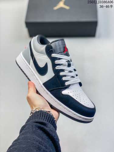 140 头层带半码 Air Jordan 1 Low 低帮 黑白灰 Aj1 乔丹1代 Aj1 乔1 低邦 黑白灰 男女同款 乔丹篮球鞋系列 整双鞋选用白黑灰配色