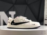 公司级带半码 耐克 Aj1倒勾Travis Scott X Air Jordan 1 ” Reverse Mocha “ Aj1乔1 Ts 闪电 联名倒钩 低帮