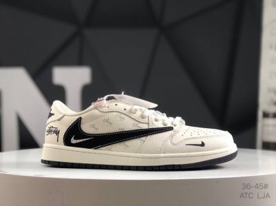 公司级带半码 耐克 Aj1倒勾Travis Scott X Air Jordan 1 ” Reverse Mocha “ Aj1乔1 Ts 闪电 联名倒钩 低帮