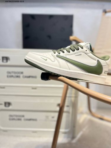 公司级头层皮Supreme X 乔丹Air Jordan 1 Low Aj1低帮系列篮球鞋 官方同步配色 原装级产物 #拒绝公底 立体鞋型 细节完美 高清洁度D