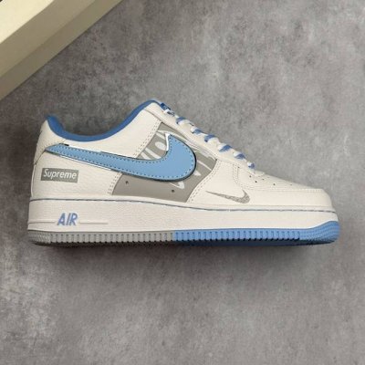 本地 核心私 Nike Air Force 1 Low 07 X Supreme 白蓝灰小钩 低帮休闲运动板鞋 原楦头原纸板 打造纯正低帮空军版型 专注外贸渠道