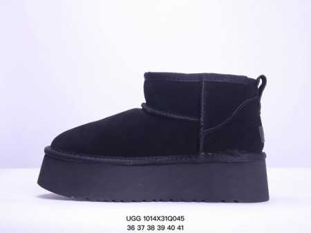 Ugg 雪地靴 女鞋广东原产，升级原楦原纸版开发版型，采用tpu模压定型翻毛皮鞋面材质，内嵌人造卷曲羊毛毛绒里衬和鞋垫,保暖锁热，选用17毫米uggpure 植 - 点击图像关闭