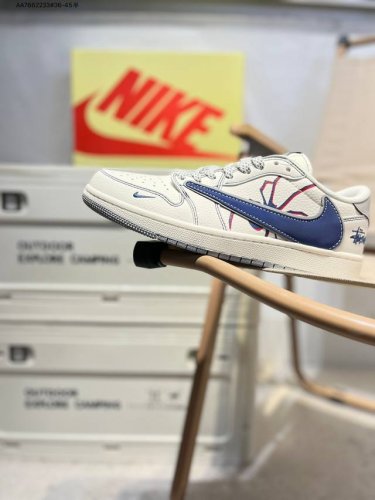公司级头层皮斯图西 X 乔丹Air Jordan 1 Low Aj1低帮系列篮球鞋 官方同步配色 原装级产物 #拒绝公底 立体鞋型 细节完美 高清洁度Hs806