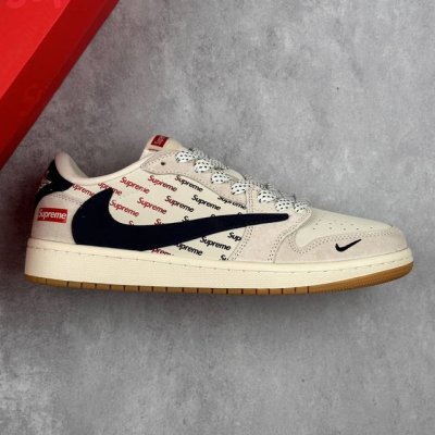 本地 核心私 Travis Scott X Fragment Design X Air Jordan 1 Low Og Sp Aj1 乔1 Supreme联名-