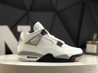 公司级带半码Air Jordan 4 Retro Military Blue Aj4 乔4白灰元年配色 原厂独立模具开发 纯正4代正确鞋型 原厂定制头层压纹皮料
