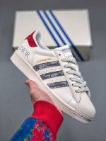 220 Ad Originals Superstar X Dior 白灰红采用全新头层拼接皮革材质后跟采用特色3D立体印字 渠道正品订单 诠释市场最高工艺水平