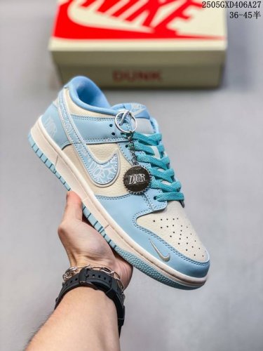 海外爆款限量发售 公司级 Nike Sb Dunk Low 迪奥联名-涂鸦蓝勾 周年高端定制 低帮休闲板鞋 定制鞋盒 大厂纯原品质出货 超高清洁度 皮料切割干净