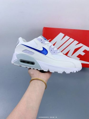 公司级耐克Nike Air Max 90 经典复古小气垫缓震跑鞋 鞋面由皮和革织物打造，犀利的条线打造出酷劲十的足视觉效果 网布鞋增面强透气性，穿着为极舒适 经