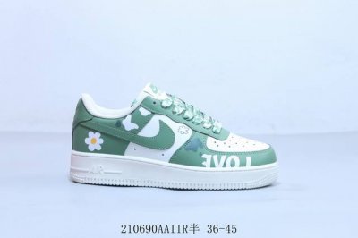 Nike Air Force 1 Af1耐克 绿白小花 低帮 空军一号休闲板鞋 210690Aaiir半 36-45