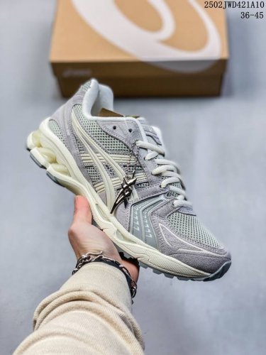 公司级Asics Gel-Kayano 14 公司级版本 亚瑟士运动休闲透气专业跑鞋 采用工程弹性双层再生针织密度鞋面材质 后跟3D可视Gel缓震乳胶物料 升级