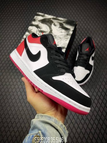 b 公司级Air Jordan 1 Retro Low ”White Black Gym Red“ 黑红 官方同步新色 原装级产物 拒绝公底 立体鞋型 细节完美
