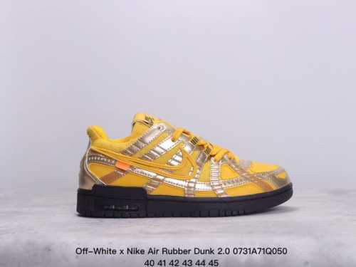 公司级off-White X Nike Air Rubber Dunk 2.0橡胶扣篮系列皮革框架低帮休闲运动滑板板鞋 采用进口头层磨砂皮革材质 中底部原厂钢印