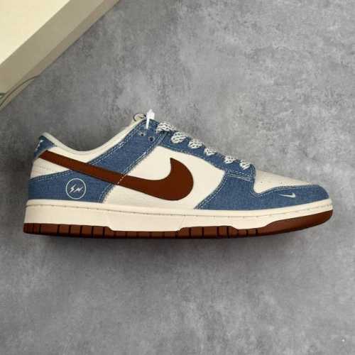 本地 核心私 Fragment Design X Nike Dunk Sb Low 藤原浩 X 耐克 Sb 低帮 藤原浩联名 蓝白棕 低帮休闲运动板鞋 鞋身整体