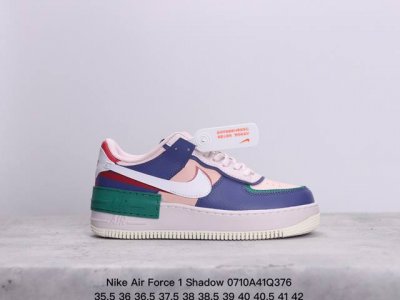 公司级空军马卡龙果冻系列 耐克 Nike Air Force 1 Shadow Af1解构机能拼接 空军一号轻量增高魔术贴低帮百搭板鞋，一改原先的常规 Swoo