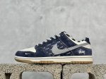 本地 Nk Sb Dunk Low 斯图西联名 生胶蓝翻毛 周年高端定制 低帮休闲板鞋 Xs1086-009 #定制鞋盒 大厂纯原品质出货 超高清洁度 皮料切割