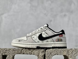 Nk Sb Dunk Low 古驰联名-小蜜蜂系列灰黑勾 周年高端定制 低帮休闲板鞋 Mm1089-029 #定制鞋盒 大厂纯原品质出货 超高清洁度 皮料切割干