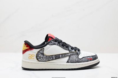 公司级Aj1倒勾Travis Scott X Air Jordan 1 ” Reverse Mocha “ Aj1乔1 Ts 闪电 联名倒钩 低帮文化篮球鞋 完