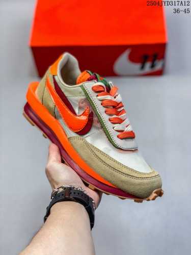 Sacai X Nike Ldwaffle 潮流酷炫华夫鞋 解构 低帮 生活休闲鞋 男女同款 橙 尺码：见图 编码：04Jyd317A12