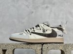 Travis Scott X Fragment Design X Air Jordan 1 Low Og Sp Aj1 乔1 Mlb联名-深棕抽绳 低帮文化休闲