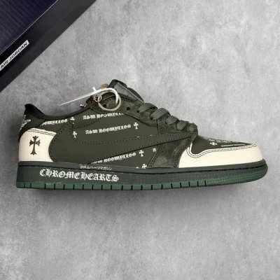 本地360 核心私 travis Scott X Fragment Design X Air Jordan 1 Low Og Sp 乔1 克罗心联名 深军绿 低