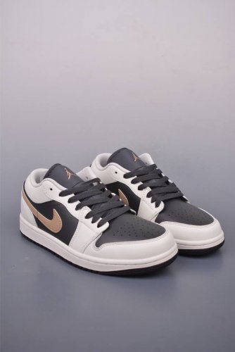 Air Jordan 1 Low 黑白棕 Aj1乔1低帮休闲板鞋 同步官方配色 市场唯一独家头层皮打造 原鞋原档案开发 原厂皮料 原档冲孔鞋头 正确满胶鞋垫 四