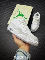 c air Jordan 4 Remastered Aj4 乔4白满天星 Hq3441-111 #鞋款由纺织网布、皮革和翻毛皮混合而成，散发出时尚、高级的外观，