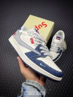 B 公司级Aj1倒勾Travis Scott X Air Jordan 1 ” Reverse Mocha “ Aj1乔1 Ts 闪电 联名倒钩 低帮文化篮球鞋