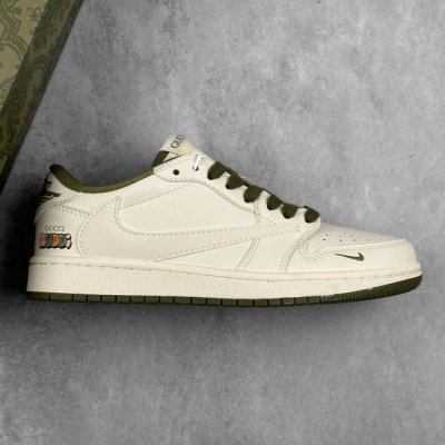 本地 核心私 Travis Scott X Fragment Design X Air Jordan 1 Low Og Sp Aj1 乔1 古驰联名-米白清新绿