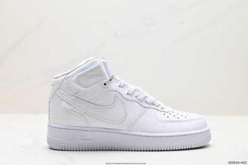 公司级lv X Air Force 1 High联名白橙印花 原楦头原纸板 打造纯正空军版型 专注外贸渠道 全掌内置蜂窝气垫 原盒配件 原厂中底钢印 拉帮完美