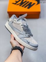 公司级Aj1倒勾Travis Scott X Air Jordan 1 ” Reverse Mocha “ Aj1乔1 Ts 闪电 联名倒钩 低帮文化篮球鞋 完