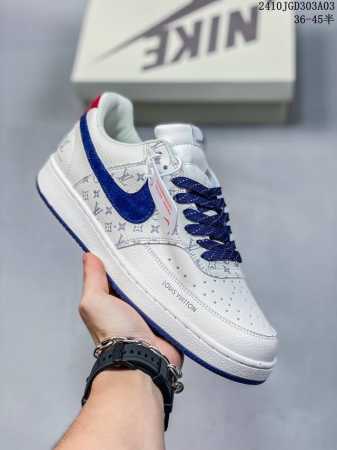 Nike 耐克 联名lv男女鞋半码制，采用硬质荔枝纹纤维革鞋面材质，外置rb耐磨橡胶大底经典校园配色,耐克nike Court Vision Low 学院视觉系 - 点击图像关闭