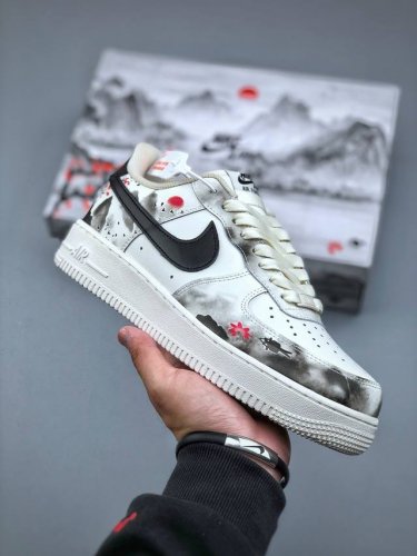Nike Air Force 1 Low 07 中国风水墨画原楦头原纸板 打造纯正低帮空军版型专注外贸渠道 全掌内置蜂窝气垫 原盒配件 原厂中底钢印、拉帮完美