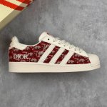 本地 核心私 阿迪达斯 Adidas Originals Superstar X Dior 白红满天星 低帮休闲运动板鞋 采用全新头层拼接皮革材质 后跟采用特色