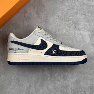 本地 核心私 nike Air Force 1'07 Low Lv联名 蓝石纹 空军一号低帮休闲板鞋 #原楦头原纸板 原装鞋盒 定制五金配件 内置全掌气垫 原厂