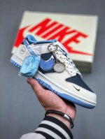 Nike Sb Dunk Low 闪电联名-米蓝蓝勾 周年高端定制 低帮休闲板鞋 Lw1818-107 #定制鞋盒 大厂纯原品质出货 超高清洁度 皮料切割干净无