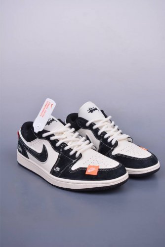 Nike Jordan Air Jordan 1 斯图西联名 纯原大厂出品 极力推荐 定制鞋盒 大厂纯原品质出货 超高清洁度 皮料切割干净无任何毛边 细节完美