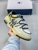 100 mlb Chunky Liner Basic 人气单品学长鞋系列新款 纯手工描绘 手绘版本 解构绑带 双鞋带 轻量增高厚底百搭休闲运动板鞋 男女轻便胶鞋