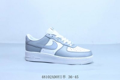 耐克 Nike Air Force 1 Af1耐克 低帮 空军一号休闲板鞋 白灰 货号 Fd9763-101 48102Adoyi半 36-45