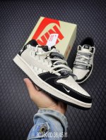 Dtravis Scott X Fragment Design X Air Jordan 1 Low Og Sp Aj1 乔1 斯图西联名-英文黑线抽绳 低帮文