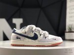 340 耐克 联名 Nike Dunk Low Lthr/Ow 解构绑带滑板鞋 Sb系列经典复古运动鞋。双鞋带系统延续了今年的代表性风格，搭配亮色鞋带，保持了