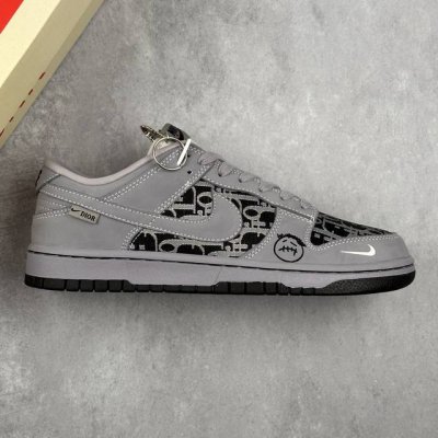本地 核心私 Nk Sb Dunk Low 迪奥 X Ts三方联名 帆布灰勾 周年高端定制 低帮休闲板鞋 #定制鞋盒 大厂纯原品质出货 超高清洁度 皮料切割干净