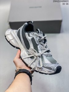 终端供货 巴黎世家Balenciaga 3Xl Sneakers 3+系列低帮复古阔型底姥爹风潮流百搭休闲慢跑鞋“网织浅灰银金属Vg版#男女鞋配件防尘袋及附送鞋