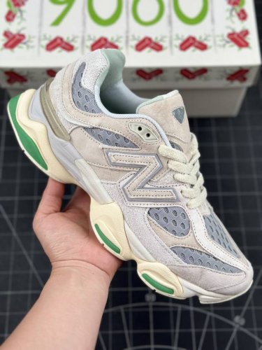 Bricks Wood X New Balance 9060 Nb9060 新百伦9060 联名米绿色 防滑耐磨低帮运动休闲鞋 鞋面使用了米色麂皮做为主要材料，