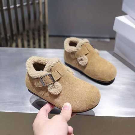 勃肯加绒童鞋 Birkenstock勃肯加绒保暖洋气豆豆鞋 真皮软底可爱保暖防冻网红爆款 外侧魔术贴，26-37 - 点击图像关闭