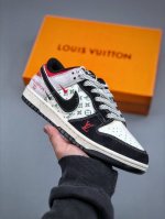 300支持放店 Nike Sb Dunk Low“Lv联名——黑白红” 周年高端定制 低帮休闲板鞋 定制鞋盒 大厂纯原品质出货 超高清洁度 皮料切割干净无任何毛