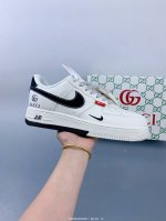 公司级Nike Air Force 1 '07 Low 古驰联名 双拼小黑勾 空军一号 低帮 运动鞋 休闲鞋 折边针车 工艺难度大 原楦头原纸板 原装鞋盒 定制