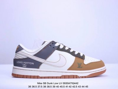 海外爆款限量发售！公司级 Nike Sb Dunk Low“Lv联名棕灰拼接-” 周年高端定制 低帮休闲板鞋 定制鞋盒 大厂纯原品质出货 超高清洁度 皮料切割干