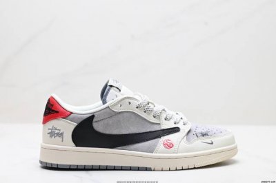 公司级Aj1倒勾Travis Scott X Air Jordan 1 ” Reverse Mocha “ Aj1乔1 Ts 闪电 联名倒钩 低帮文化篮球鞋 完
